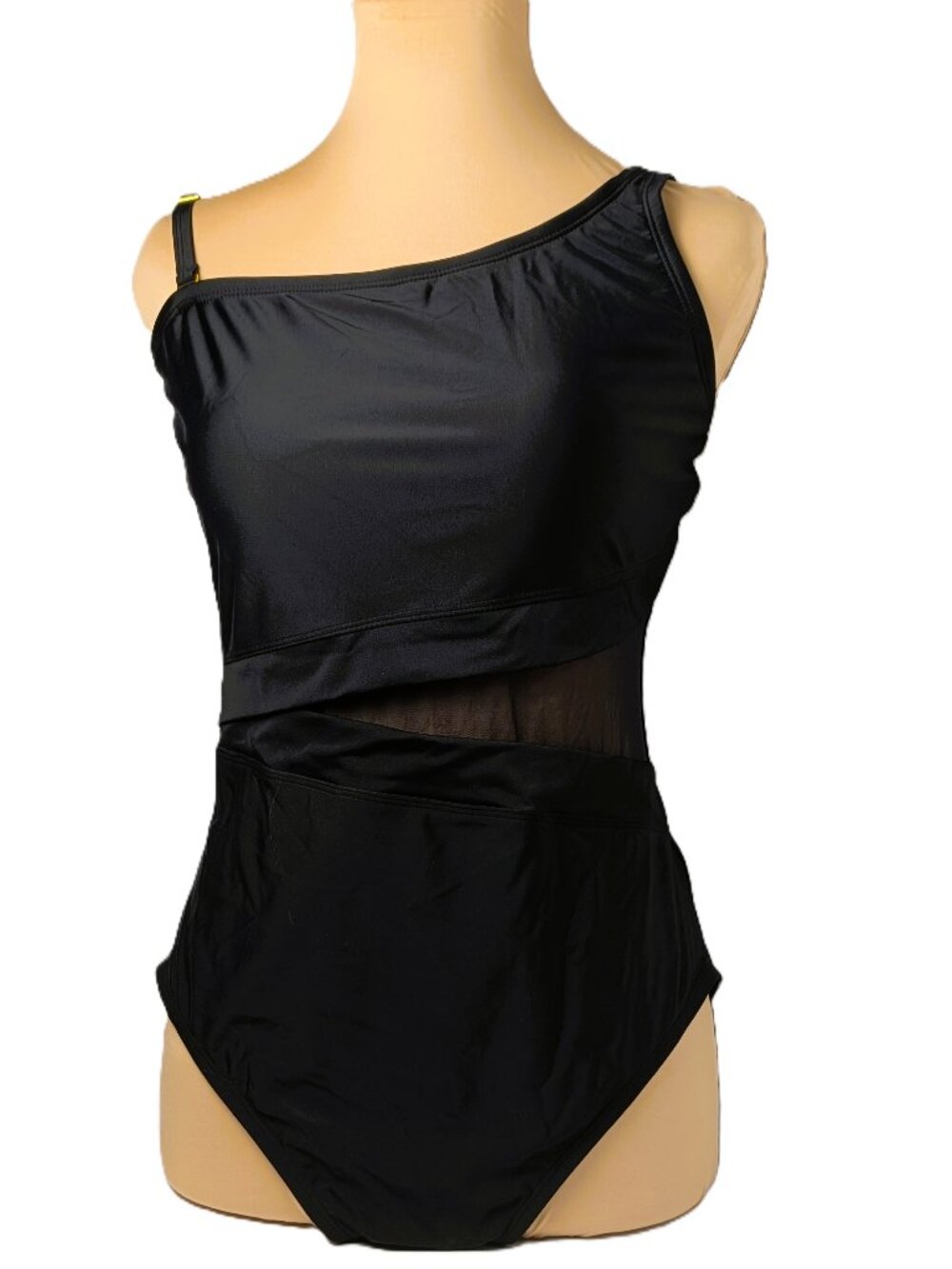 Bleu Rod Beattie Black Mesh One Piece 3-way Swimsuit Size 12 NEW
